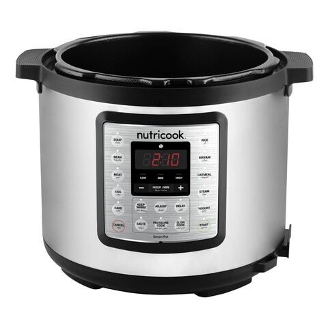 Nutribolt Smart Electric Pressure Cooker - 9 in 1, Electric Pressure Cooker, 6 Liter, 1000 Watt, Silver/Black NC-SPEK6