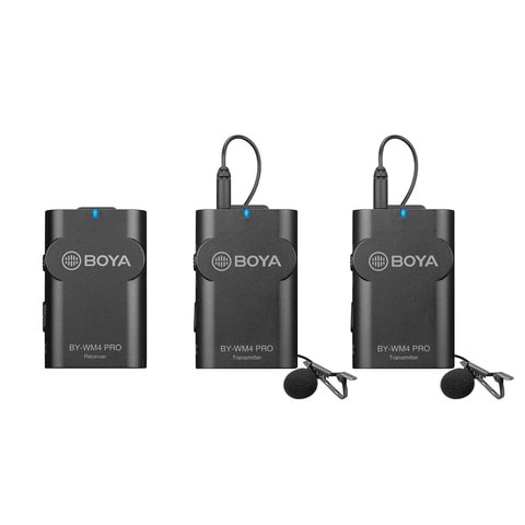 Boya BY-WM4 2.4G Portable Wireless Microphone System (Dual Transmitters + One Receiver)