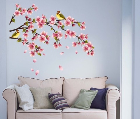 Sticky Art Wall Sticker - Pink Lily Flowers - Medium - 50 x 70 cm - STA-155