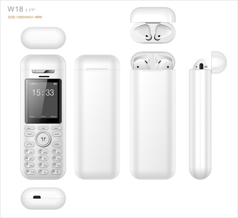 S-Mobile W18 Bluetooth mobile phone, 3D stereo touch control, sweat proof, no flash, OneStep paired dual SIM card (White)