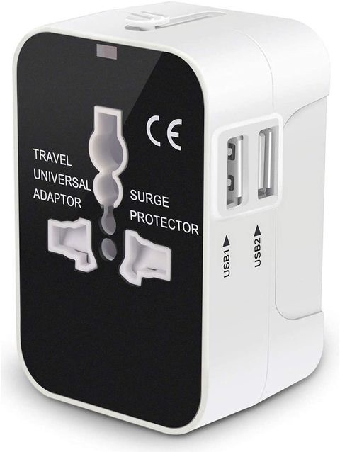 ZGCD Dual USB Charging Ports International Connector Adapter, White