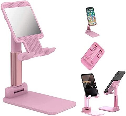 Mobile Phone Stand and Tablet Stand with Fodable(Pink Color)