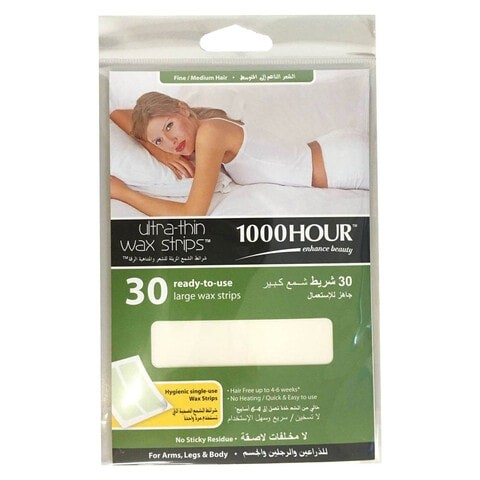 Ultra Thin 1000 Hours Waxing Strips For Medium Hair 30 Pieces