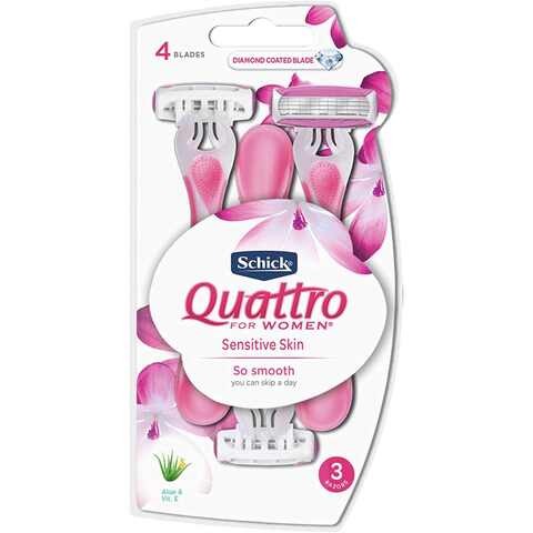 Chic Quattro Razors Set for Women, 3 Pieces