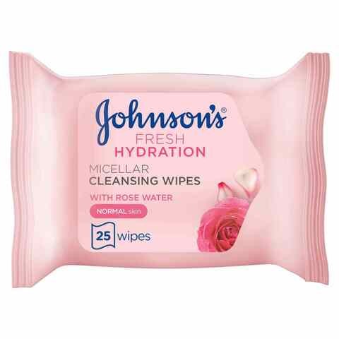 Johnson's Wet Wipes Fresh Moisturizing Cleansing Wipes For Normal Skin x 25 Wipes