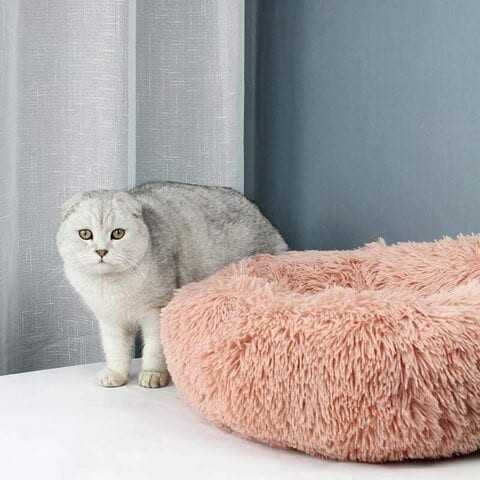 Goolsky Soft Plush Round Pet Bed Cat Soft Bed Cat Bed For Cats Small Dogs