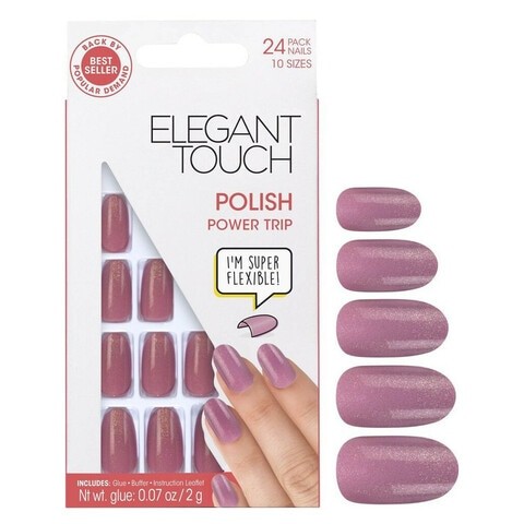 Elegant Touch False Nails 10 Sizes - Energy Journey, 24 Pieces