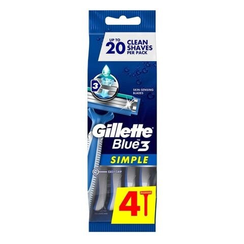 Gillette Blue Simple 3 Razor for Men, 4 Blades