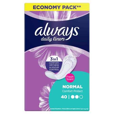 Always Comfort Protect Protect Daily Pads, 40 Pads