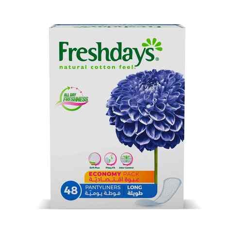 Freshdays sanitary napkins, long, 48 pieces