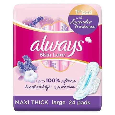 Always Diamond Maxi Thick Large Sanitary Pads With Wings 24 Pads