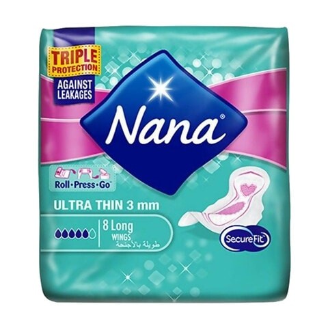 Nana with Extra Thin Long Wings, Pack of 8