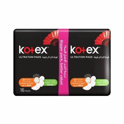 Kotex Ultra Thin Sanitary Pads Value Pack With Wings x 16 Pieces