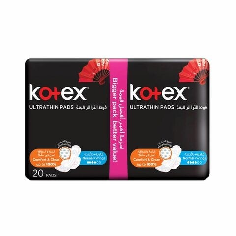 Kotex Ultra Thin Sanitary Pads Value Pack With Wings x 20 Pieces