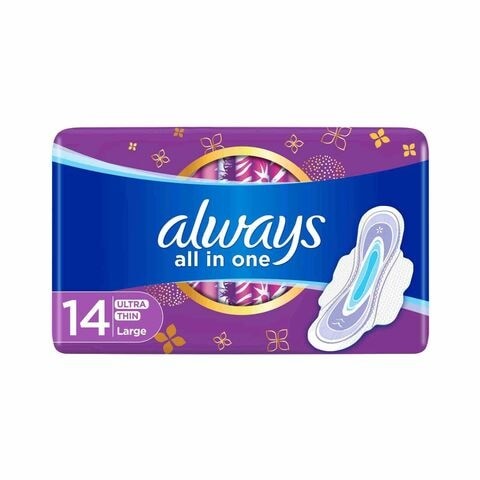 Always Diamond Ultra Thin Sanitary Pads, Long Economy Pack x 14 Pieces