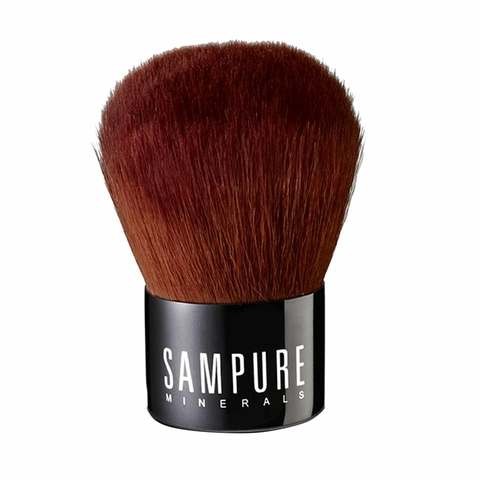 Sampuri Kabuki brush with metal - brown