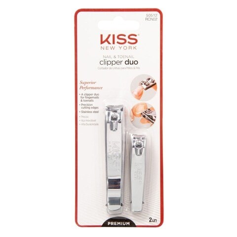 Kiss Nail Clippers (RCN02) - Silver, 2 Pieces