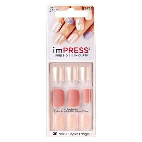 Emprese Press-on False Nails - Multi Color, 30 Pieces