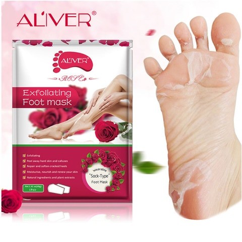 Pack Of 5 rose Exfoliating Foot Peel Mask