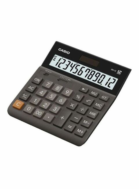 Casio Mini Desktop Calculator 12 Digits, Black/Grey