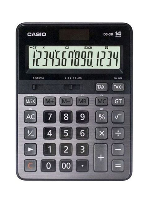 Casio DS-3B 14 Digit Calculator, Black/Grey