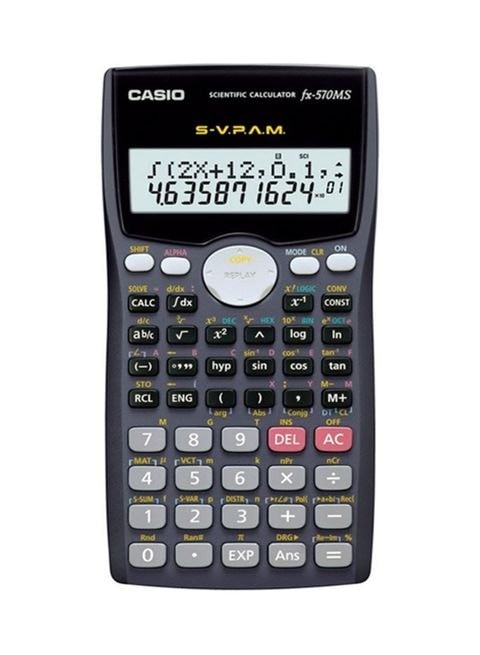 Casio Basic 12-Digit Calculator Grey/Black/Red