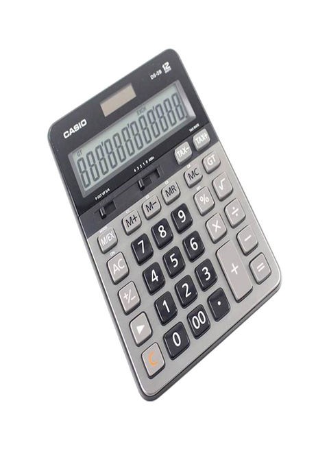 Casio Dual Power 12 Digit Calculator Black/White