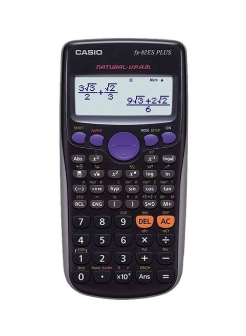 Casio 12-Digit Scientific Calculator, Black/Purple/Pink