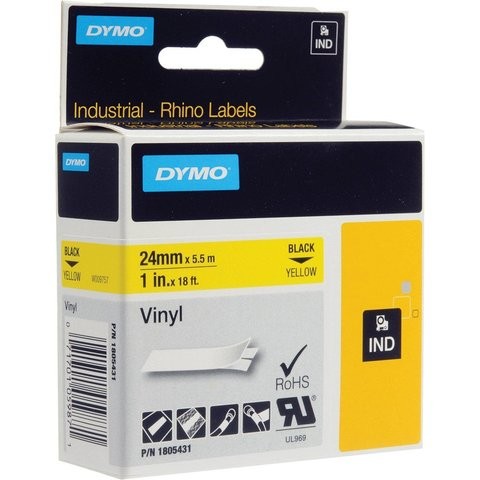 Daimo vinyl tape 24 mm black on yellow