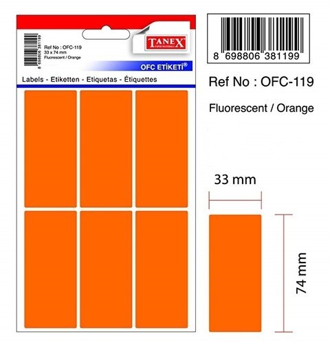 Tanix Multipurpose Sticker 33 x 74 mm Orange
