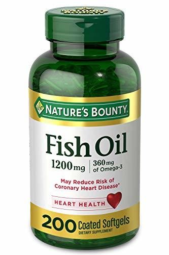 Nature's Bounty Fish Oil, Omega 3, Supports Heart Health, 200 mg, 200 Softgels