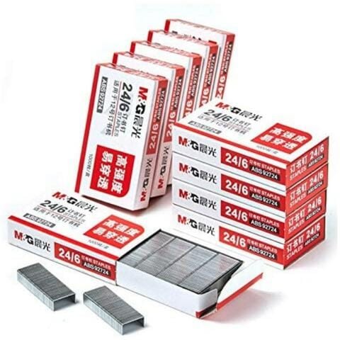 ALISSA Stapler Pins No.24/6 Size ABS92724 - Set of 10 Boxes, 10000-Count