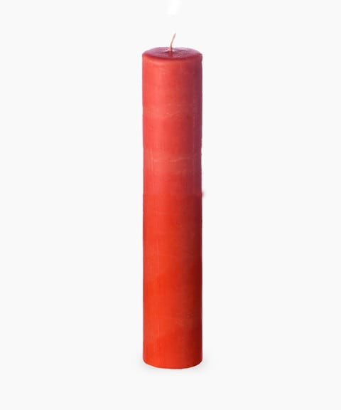 Orange Pillar Candle set of 2pcs