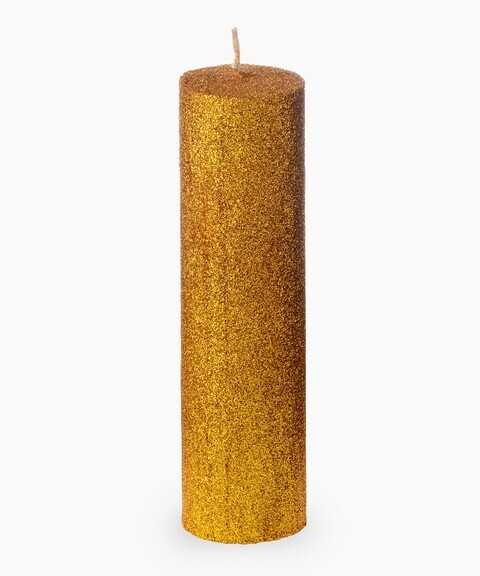 Gold Glitter pillar candle