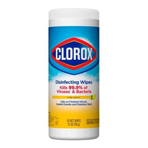 Clorox Disinfecting Wet Wipes With Lemon, Pack Of 35 Pieces