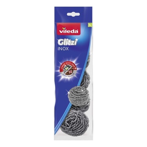 Vileda Glitzy Inox Scrub 5 Pieces