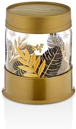 Hane Golden Leaf Patterned Storage Jar 425Ml