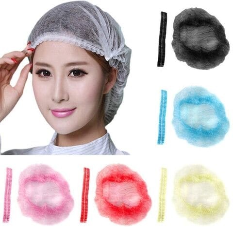 100pcs blue hair net caps set - headpiece - bouffant caps