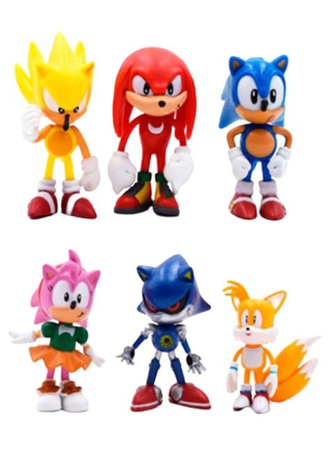 Misstiara 6-Piece Sonic Toys Figure Action Set