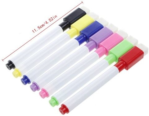Set of 5 Whiteboard Markers, Small Size Erasable Pens for Kids, Assorted Colors