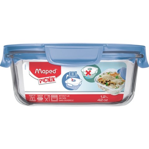 Maped blue glass lunch box
