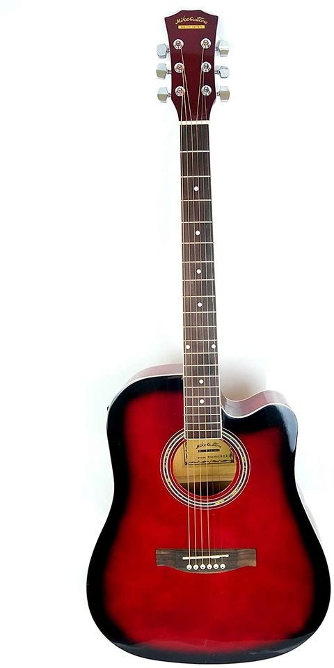 Mike Music 41 Inch EQ Acoustic Guitar with Bag and Strap (41 Inch, EQ Acoustic Guitar, Red)