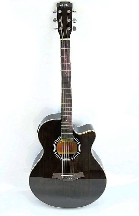 Mike Music 40 inch Acoustic Electric Semi Guitar With 5band EQ Die Cast Keys With bag Dark Brown