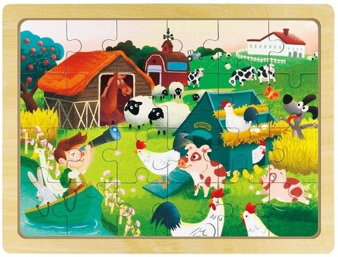 Robottime Wooden Happy Ranch Puzzle (24 Pieces)