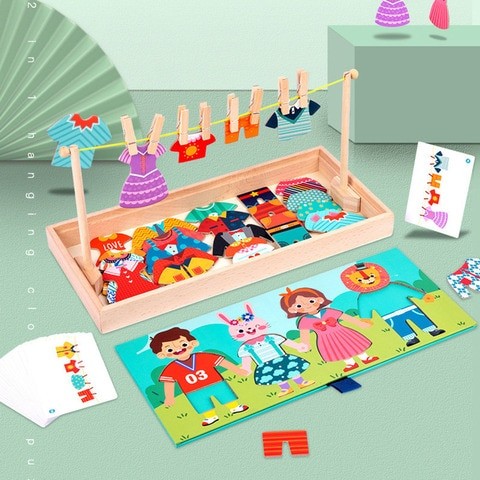 Variety of creative clothes drying educational toys