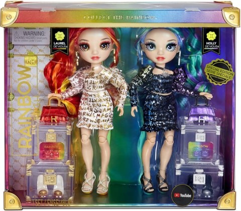 Rainbow High Special Edition Twins Fashion Dolls (2-Pack) Laurel & Holly De'Vious with accessories