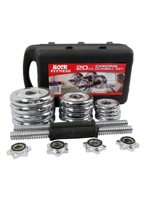 The Worldwide Dumbbell Set Made of Chrome - 20 kg