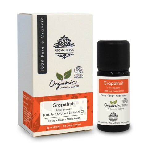 Aroma Tierra Grapefruit Essential Oil - Aroma Tierra - 100% Pure, Natural, Ecocert Certified Organic - 10ml