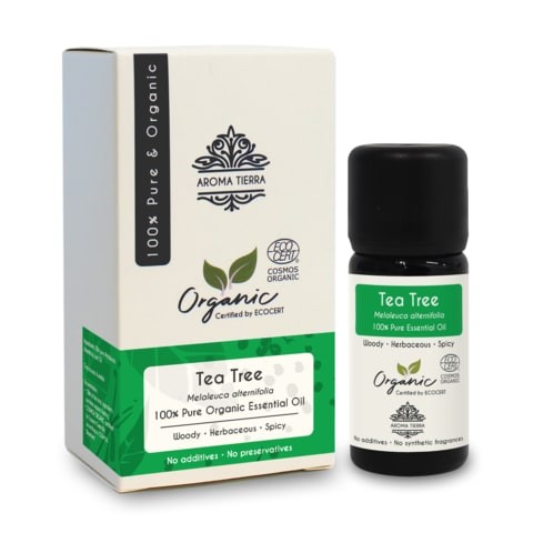 Aroma Tierra (Australia) Organic Tea Tree Oil - Aroma Tierra - 100% Pure, Natural, Ecocert Certified Organic - 10ml