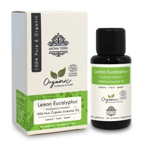 Aroma Tierra (Lemon Eucalyptus) Essential Oil - 100% Pure, Ecocert Certified Organic - 30ml